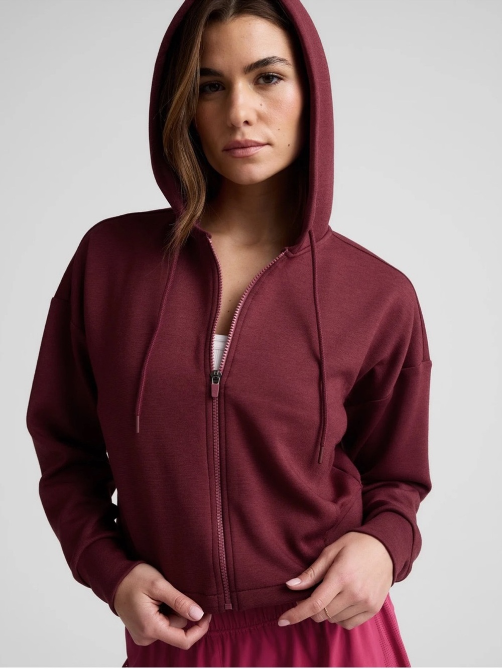 Beyond Yoga Burgundy SoftSpring Hooded Jacket NWT